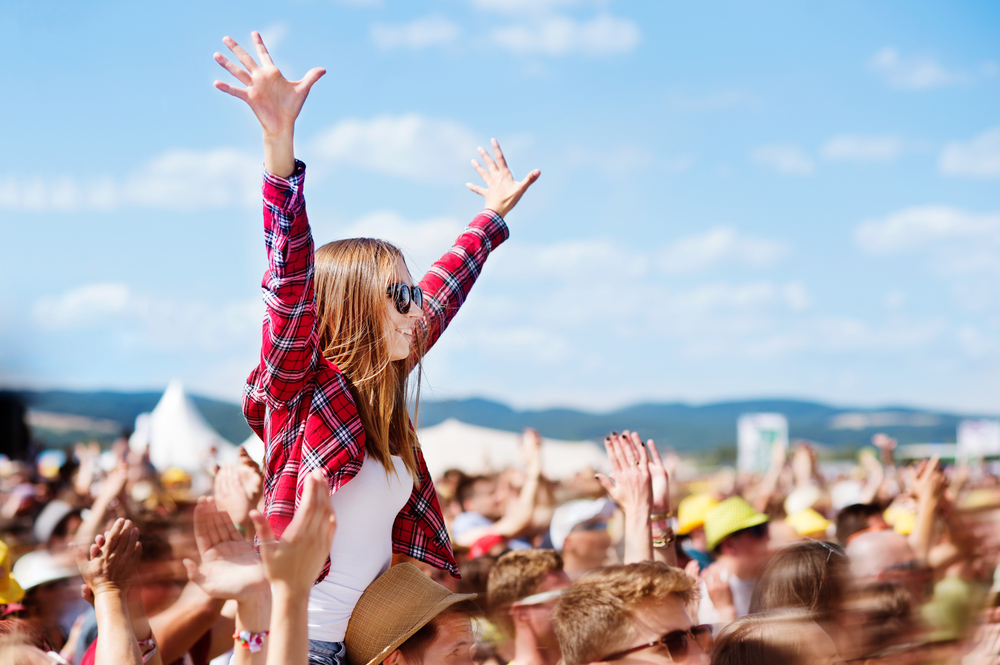 Young people at a music festival